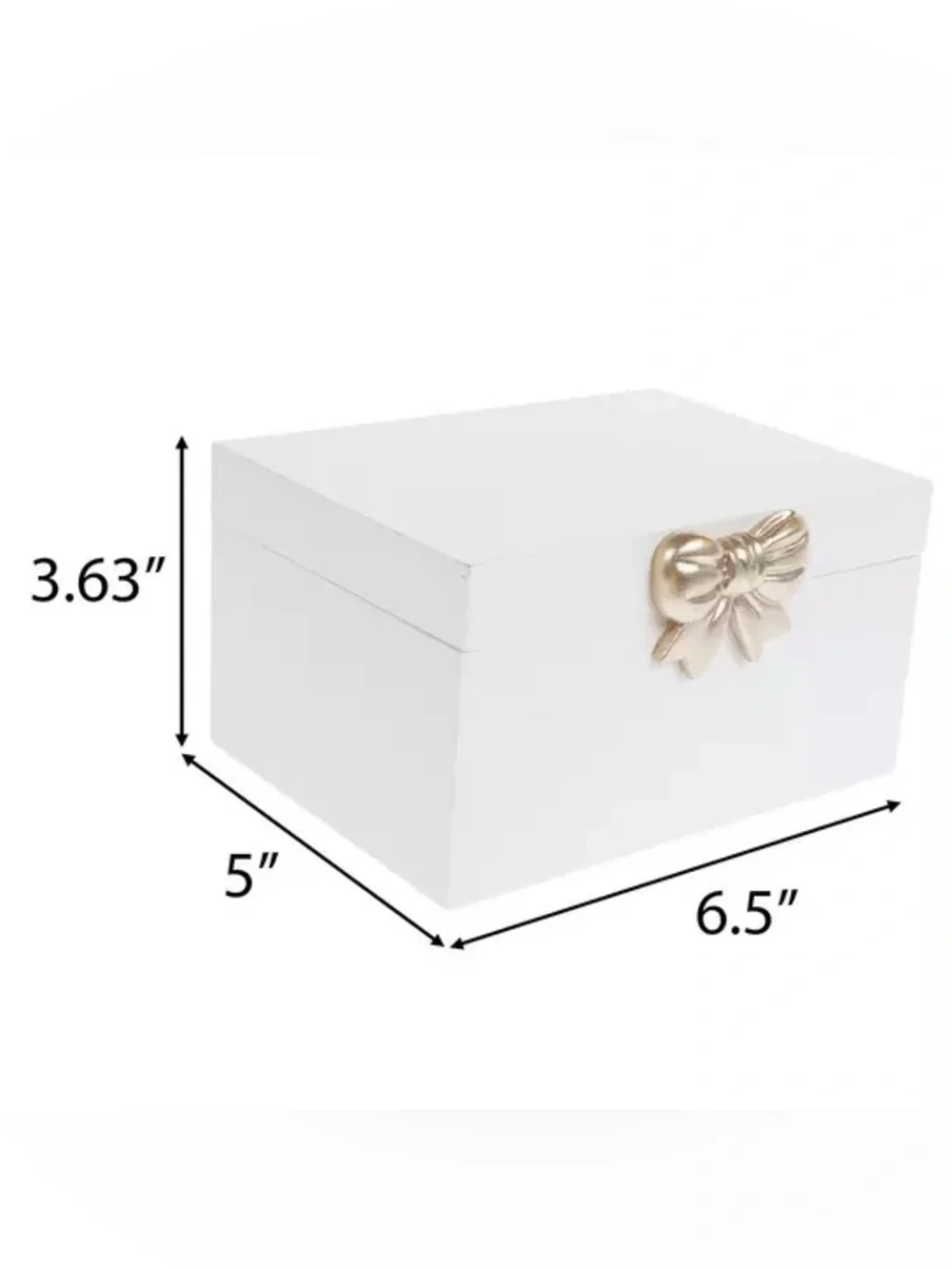 Gold Bow Wood Box